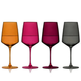 True Brands 26 11263 VISKI Reserve Nouveau Crystal Wine Glasses in Sunset - 4 Colors