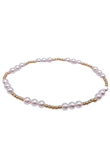 ENEWTON DESIGN ED BEXCLJOYPPE4 EXTENDS - CLASSIC JOY PATTERN 4MM BEAD BRACELET - PEARL