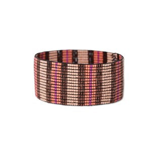 Ink + Alloy IA LXBR0406 Kenzie uniform vertical colorblock and stripes beaded stretch bracelet
