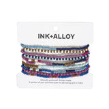 Ink + Alloy IA SBBR0900 Sage confetti beaded 10 strand stretch bracelets