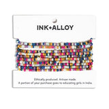 Ink + Alloy IA SBBR0900 Sage confetti beaded 10 strand stretch bracelets