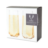 True Brands 26 2215 VISKI Seneca Crystal Faceted Stemless Champagne Flutes, Set of 2
