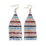 Ink + Alloy IA LXER0502 Lexie horizontal gold lines beaded fringe earrings