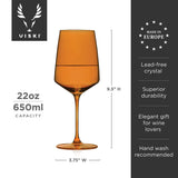 True Brands 26 11263 VISKI Reserve Nouveau Crystal Wine Glasses in Sunset - 4 Colors
