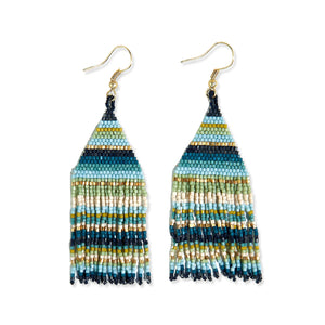 Ink + Alloy IA  LXER0503 Lexie horizontal stripe beaded fringe earrings