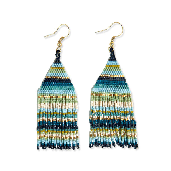 Ink + Alloy IA  LXER0503 Lexie horizontal stripe beaded fringe earrings