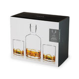 True Brands 26 2909 VISKI Mountain 3-Piece Crystal Liquor Decanter and Tumbler Set