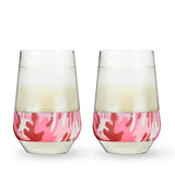 True Brands 26 10030 HOST Wine Freeze XL Cooling Cup - Pink Camo Set of 2