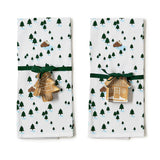 Two's Company 82358xx Winter Scene Dish Towel w/Cookie Cutter - 2 Styles