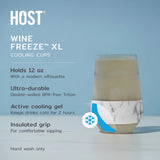 True Brands 26 10025 HOST Wine Freeze XL Cooling Cup - Marble Set of 2