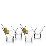 True Brands 26 10283 VISKI Raye Heavy Base Crystal Stemless Martini Glasses, Set of 4