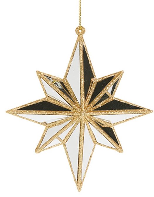 Raz Imports RZ 4524589 Mirrored North Star Ornament, 5.75in