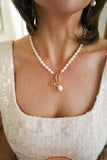 Canvas Jewelry CJ 25611N-IV Piper Freshwater Pearl Charm Necklace Base in Ivory