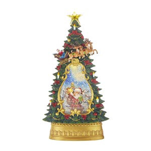 Raz Imports RI 4200765 13.75" Santa In Chimney Lighted Water Tree