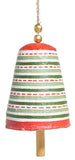 Raz Imports RZ 4511200x Pattern Christmas Paper Mache Bell Ornament, 10in - 2 Styles