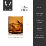 True Brands 26 1141x VISKI Admiral Crystal Rocks Glasses - 2 Colors
