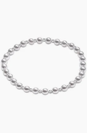 ENEWTON DESIGN ED BCLGRAPSSPE4 Classic Grateful Pattern Sterling 4MM Bead Bracelet - Pearl