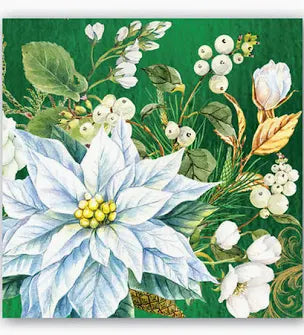 MICHEL DESIGN WORKS MDW 817395 WINTER BLOOMS LUNCHEON NAPKIN