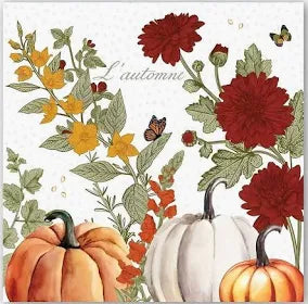 MICHEL DESIGN WORKS MDW 814427 PUMPKIN DELIGHT COCKTAIL NAPKIN