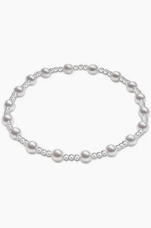 ENEWTON DESIGN ED BCLSINPSSPE4 Classic Sincerity Pattern Sterling 4MM Bead Bracelet - Pearl