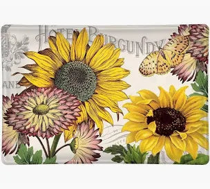 MICHEL DESIGN WORKS MDW 818350 SUNFLOWER RECT GLASS SOAP DISH