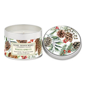 Michel Design Works MDW 849362 White Spruce Travel Candle