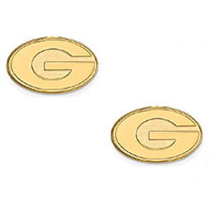 Canvas Jewelry CJ 24109E-GA Georgia Bulldogs 24K Gold Plated Stud Earrings