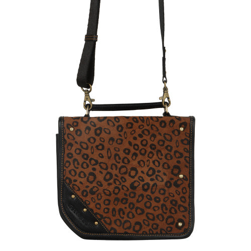 VAAN & CO VC CHT10 CASEY SMALL CROSSBODY BAG W/FRONT FLAP IN CHEETAH