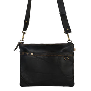 VAAN & CO VC MYS45 EVELYN LARGE CONEAL CARRY SHOULDER BAG IN BLACK