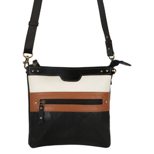 VAAN & CO VC VBB10 SADIE CROSSBODY BAG W/2 COMPARTMENTS IN BLACK