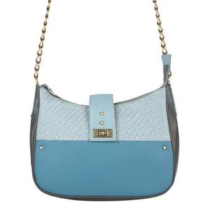 VAAN & CO VC VLBZ1 FOXIE CHLOE CROSSBODY BAG W/TOP CLOSURE IN BLUE