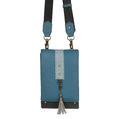 VAAN & CO VC VLFL1  FOXIE CAMILA SMALL CROSSBODY BAG W/FRONT FLAP IN BLUE