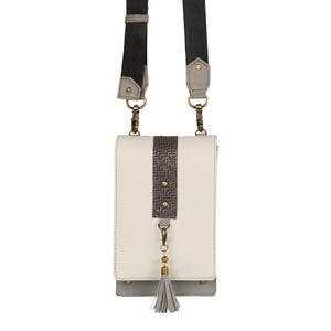 VAAN & CO VC VLFL2 FOXIE CAMILA SMALL CROSSBODY BAG W/FRONT FLAP IN WHITE