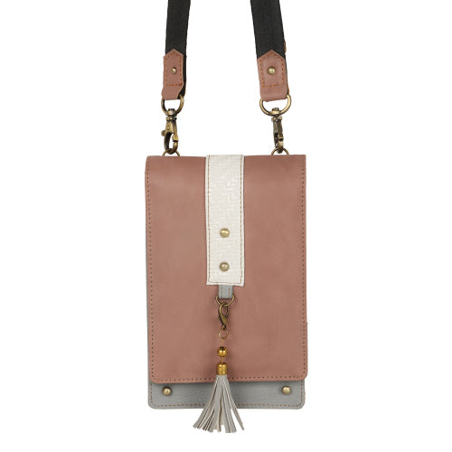 VAAN & CO VC VLFL3 FOXIE CAMILA SMALL CROSSBODY BAG W/FRONT FLAP IN NUDE