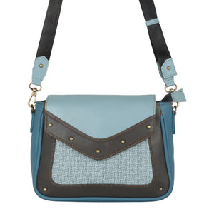 VAAN & CO VC VLNW1 FOXIE RACHEL CROSSBODY BAG W/FRONT FLAP IN BLUE