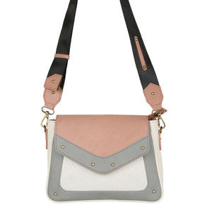 VAAN & CO VC VLNW3 FOXIE RACHEL CROSSBODY BAG W/FRONT FLAP IN WHITE