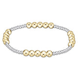 eNewton Design 26 BCLxBLFPMXMx Classic Blissful Pattern Bead Bracelet Mixed Metal - 2 Sizes
