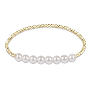 ENEWTON DESIGN ED BCLG25BEBLPE5 CLASSIC GOLD BEADED BLISS 2.5MM BEAD BRACELET - 5MM PEARL