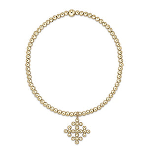 ENEWTON DESIGN ED BEXCLG25CLSCECPG enewton EXTENDS - CLASSIC GOLD 2.5MM BEAD BRACELET - CLASSIC BEADED SIGNATURE CROSS ENCOMPASS GOLD CHARM