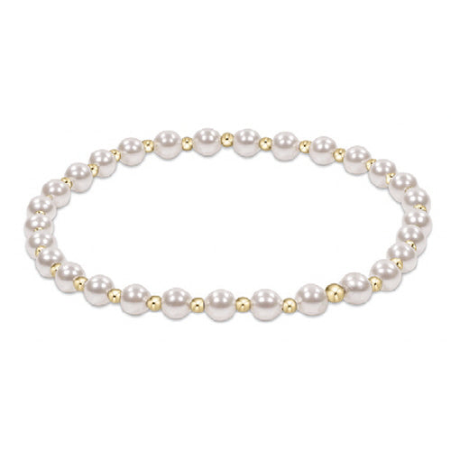 ENEWTON DESIGN ED BEXCLGRAPPE4 EXTENDS CLASSIC GRATEFUL PATTERN 4MM BEAD BRACELET - PEARL