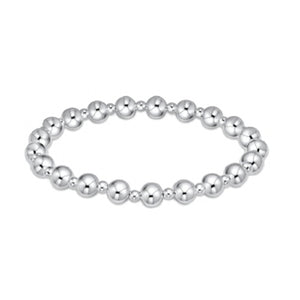 ENEWTON DESIGN ED BEXCLGRAPSS6 EXTENDS  - CLASSIC GRATEFUL PATTERN 6MM BEAD BRACELET - STERLING