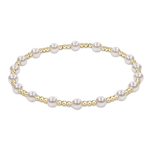 ENEWTON DESIGN ED BEXCLSINPPE4 EXTENDS CLASSIC SINCERITY PATTERN 4MM BEAD BRACELET - PEARL