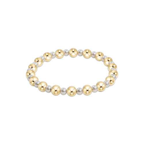 ENEWTON DESIGN ED BEXPEGRA4PG6 EXTENDS - PEARL GRATEFUL PATTERN 4MM BEAD BRACELET - 6MM GOLD