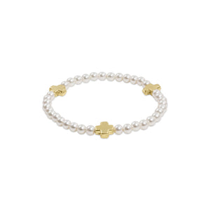 ENEWTON DESIGN ED BEXSCPEP4GLD EXTENDS - SIGNATURE CROSS PEARL PATTERN 4MM BEAD BRACELET - GOLD