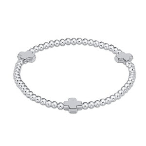 ENEWTON DESIGN ED BEXSCSSP3SSL ENEWTON EXTENDS - SIGNATURE CROSS STERLING PATTERN 3MM BEAD BRACELET - STERLING