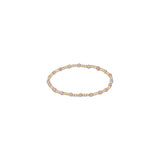 eNewton Design 26 BGEMGSINP3xx Gemstone Gold Sincerity Pattern 3mm Bead Bracelet - 10 Styles