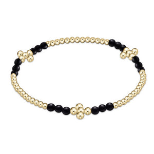 ENEWTON DESIGN ED BSCGBLP25MOX SIGNATURE CROSS GOLD BLISS PATTERN 2.5MM BEAD BRACELET - MATTE ONYX