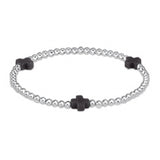 ENEWTON DESIGN ED BSCSSP3 SIGNATURE CROSS STERLING PATTERN 3MM BEAD BRACELET - CHARCOAL