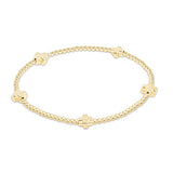 eNewton Design 26 EGBSCSM2Gx egirl Signature Cross Small 2mm Gold Bracelet - 7 Styles