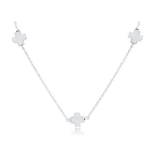 ENEWTON DESIGN ED N15SISSSCSS 15" CHOKER SIMPLICITY CHAIN STERLING - SIGNATURE CROSS STERLING